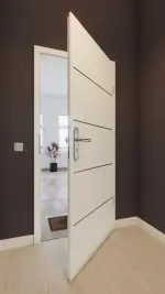 Front-Milieuansicht von GARANT Wohnungseingangstür Corona 830 Snow White CePaL