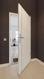 Front-Milieuansicht von GARANT Wohnungseingangstür Corona 850 Weiß Struktur Premium CePaL