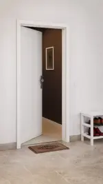 CloseUp-Milieuansicht von LEBO Wohnungseingangstür Kopenhagen 10 Weißlack