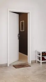 CloseUp-Milieuansicht von LEBO Wohnungseingangstür Kopenhagen 40 Weißlack