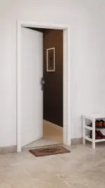 CloseUp-Milieuansicht von LEBO Wohnungseingangstür Kopenhagen 41 Weißlack