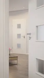 CloseUp-Milieuansicht von Pinie Weiß Cross PIC 230 Typ LA-3 GetaLit Innentür - Westag