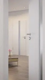 CloseUp-Milieuansicht von Smart 1 mittig Basic Durat Eiche Weiß Innentür - Huga