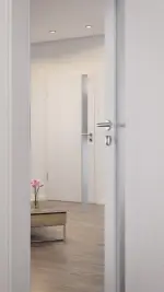 CloseUp-Milieuansicht von Smart 1 Schlossseite Basic Durat Eiche Weiß Innentür - Huga