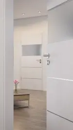 CloseUp-Milieuansicht von Smart 2 quer Steel 80 Basic Durat Eiche Weiß Innentür - Huga