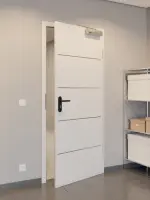 CloseUp-Milieuansicht von GARANT Rauchschutztür Corona 830 Silver Grey CePaL