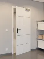 CloseUp-Milieuansicht von GARANT Rauchschutztür Corona 830 Authentic Grigio CePaL