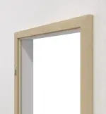 Detailansicht von GARANT Blendrahmen für Rauchschutztüren Ahorn Natura CePaL mit runder Kante