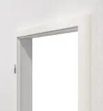 Detail-Ansicht von TEUTO Blendrahmen für Schallschutztüren Weißlack 9016 mit runder Kante