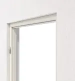 Detailansicht von GARANT Blockrahmen für Wohnungseingangstüren Weißlack 9010 CePaL mit runder Kante