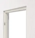 Detailansicht von GARANT Blockrahmen für Brandschutztüren Weißlack 9010 mit runder Kante