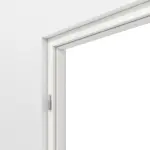Detailansicht von GARANT Blockrahmen für Doppelflügeltüren Weißlack 9016 mit runder Kante