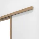 Detailansicht von Doppelflügel-Schiebetürsystem vor der Wand laufend PortaLit-Trend Eiche Adria Ei 767 CPL mit Zarge - Westag