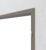 Detailansicht von HÖRMANN Zarge für Ganzglas-Doppelflügeltüren Taupe Lack mit eckiger Kante