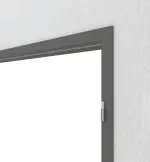 Detailansicht von HÖRMANN Zarge für Ganzglas-Doppelflügeltüren Staubgrau RAL 7037 Lack mit runder Kante