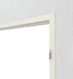 Detailansicht von HÖRMANN Zarge für Ganzglas-Doppelflügeltüren Reinweiß RAL 9010 Weißlack mit runder Kante