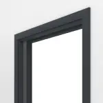 Detailansicht von LEBO Schiebetürsystem in der Wand laufend Ultramatt Anthrazit ähnl. RAL 7016 Versio