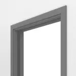 Detailansicht von LEBO Schiebetürsystem in der Wand laufend Ultramatt Hygge Grau ähnl. RAL 7037 Versio