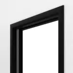 Detailansicht von LEBO Schiebetürsystem in der Wand laufend Ultramatt Schwarz ähnl. RAL 9005 Versio