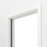 Detailansicht von LEBO Schiebetürsystem in der Wand laufend Ultramatt Weiß ähnl. RAL 9016 Versio