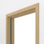 Detailansicht von LEBO Schiebetürsystem in der Wand laufend Limba Matt Furnier