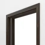 Detailansicht von LEBO Schiebetürsystem in der Wand laufend Räuchereiche Matt Echtholzfurniert 