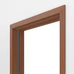 Detailansicht von LEBO Schiebetürsystem in der Wand laufend Sapeli Matt Echtholzfurniert 