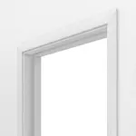 Detailansicht von Huga Schiebetürsystem in der Wand laufend Eiche Weiß Durat mit Zarge