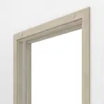 Detailansicht von HÖRMANN Schiebetürsystem in der Wand laufend Gebürstete Lärche hell Duradecor mit Zarge