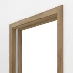 Detailansicht von HÖRMANN Schiebetürsystem in der Wand laufend Natureiche Duradecor mit Zarge