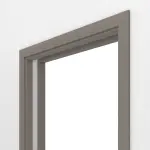 Detailansicht von Schiebetürsystem in der Wand laufend Taupe RAL 7048 BaseLine Lack mit Zarge - Hörmann