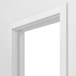 Detailansicht von JELD-WEN Schiebetürsystem in der Wand laufend Grauweiß Optima DuriTop CPL