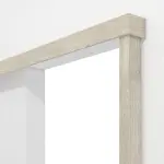 Detailansicht von Schiebetürsystem vor der Wand laufend Kendal Eiche CPL ohne Zarge - Classen