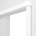 Detailansicht von Schiebetürsystem Arktisches Weiß Dekorfolie vor der Wand laufend ohne Zarge