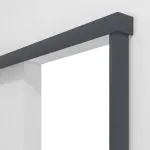 Detailansicht von CLASSEN Schiebetürsystem Graphit CPL vor der Wand laufend ohne Zarge