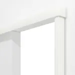 Detailansicht von Schiebetürsystem vor der Wand laufend Lackweiß RAL 9003 ohne Zarge - Classen