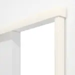 Detailansicht von CLASSEN Schiebetürsystem RAL 9010 Weißlack vor der Wand laufend ohne Zarge