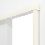 Detailansicht von CLASSEN Schiebetürsystem Weiß RAL 9010 CPL vor der Wand laufend ohne Zarge