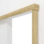 Detailansicht von Schiebetürsystem vor der Wand laufend Basic Dekor Riviera Eiche ohne Zarge - Interio