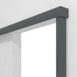 Detailansicht von CLASSEN Schiebetürsystem vor der Wand laufend Uni Graphit Dekorfolie ohne Zarge