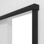 Detailansicht von CLASSEN Schiebetürsystem vor der Wand laufend Uni Schwarz Dekorfolie ohne Zarge