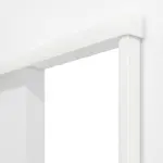Detailansicht von Schiebetürsystem vor der Wand laufend Weiß matt CPL ohne Zarge - Classen