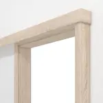 Detailansicht von Schiebetürsystem vor der Wand laufend Basic Dekor Sonoma Eiche mit Zarge - Interio