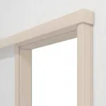 Detailansicht von CLASSEN Schiebetürsystem vor der Wand laufend Uni Kaschmir Dekorfolie mit Zarge