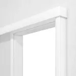 Detailansicht von CLASSEN Schiebetürsystem vor der Wand laufend Uni Weiß Dekorfolie mit Zarge