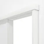 Detailansicht von Schiebetürsystem vor der Wand laufend Weiß matt CPL mit Zarge - Classen