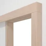 Detailansicht von JELD-WEN Schiebetürsystem vor der Wand laufend Classic Nova Ahorn DuriTop mit Zarge