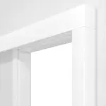 Detailansicht von JELD-WEN Schiebetürsystem vor der Wand laufend Classic Samtesche Weiß DuriTop mit Zarge