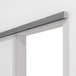 Detailansicht von GARANT Line-Schiebetürsystem vor der Wand laufend U12188SD Lichtgrau GHK08