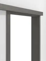 Detailansicht von WESTAG Schiebetürsystem vor der Wand laufend mit Zarge Acciaio Hamilton FX 5000 Fenix NTA